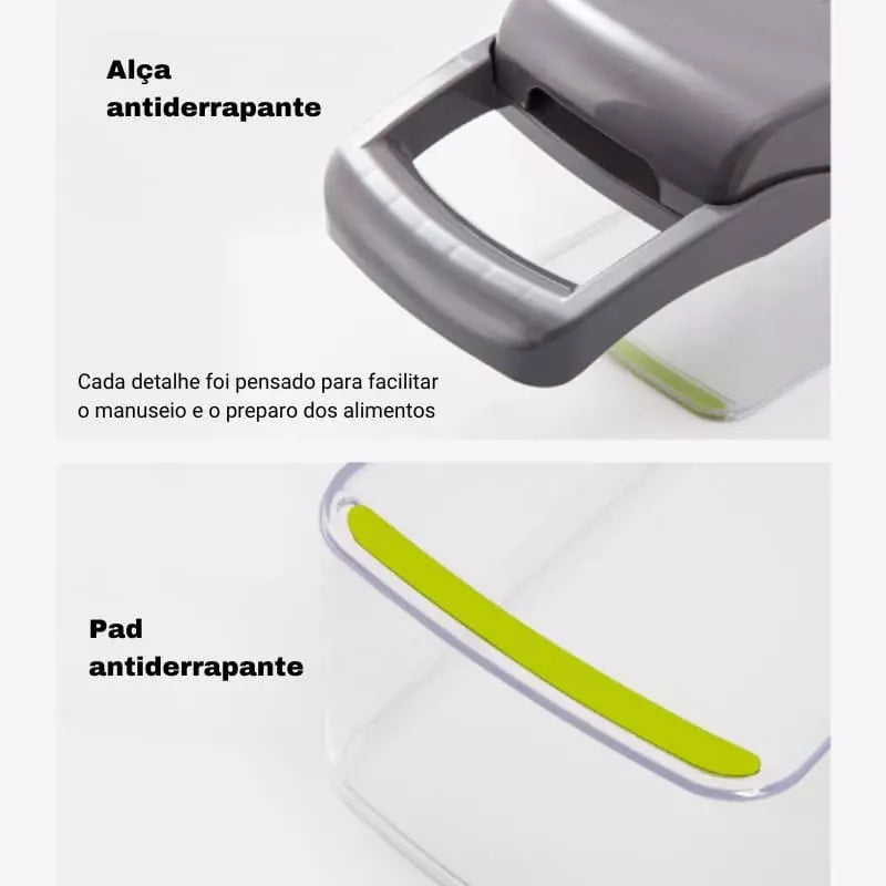 Cortador e Ralador Multiuso Compacto com Recipiente - Casa Elège