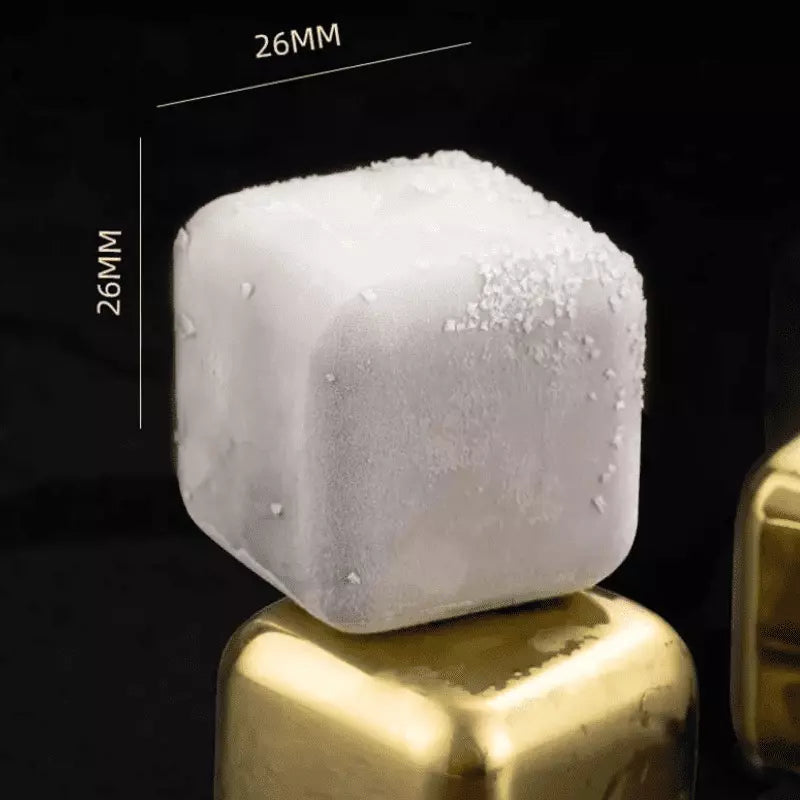 Cubos De Gelo Em Aço Inox Dourado Com Pegador Elegante - Casa Elège
