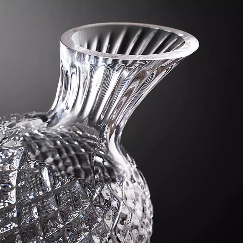 Decanter De Vinho Em Vidro Cristal Rotativo Com Eixo Inox - Casa Elège
