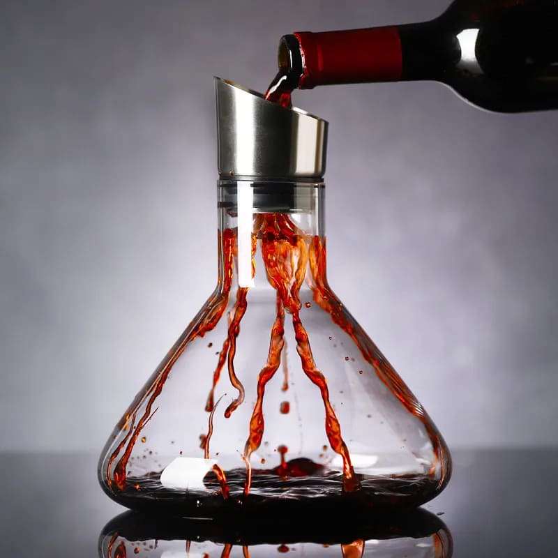 Decanter de Vinho em Vidro Iceberg com Aerador Inox - Sem Iceberg Casa Elège