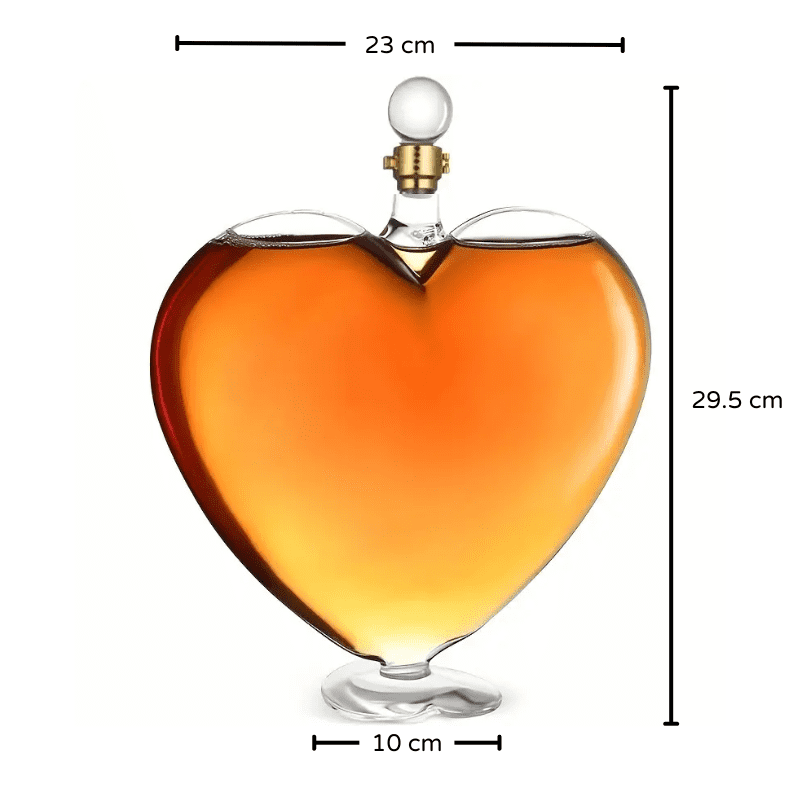 Decanter De Vidro Formato Coração Para Vinho E Whisky - Casa Elège