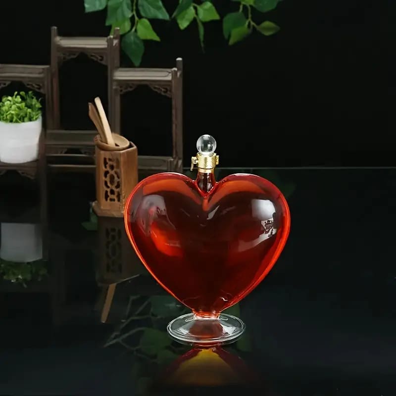 Decanter De Vidro Formato Coração Para Vinho E Whisky - Casa Elège
