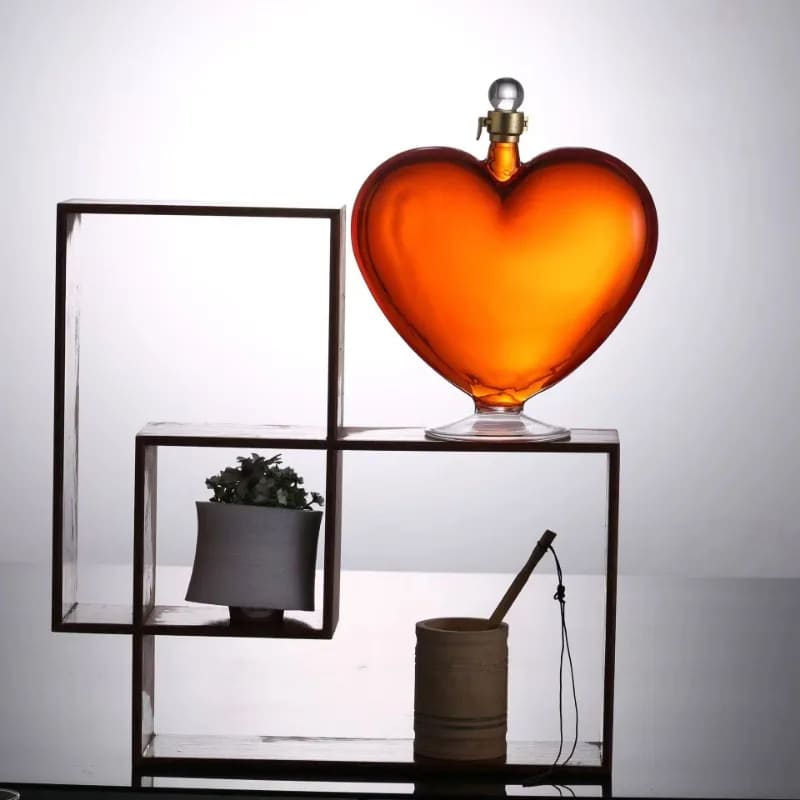 Decanter De Vidro Formato Coração Para Vinho E Whisky - Casa Elège