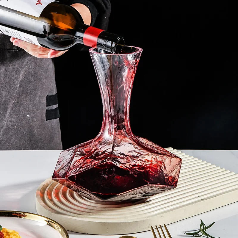 Decanter de Vidro Irregular Moderno para Vinho e Whisky - Casa Elège