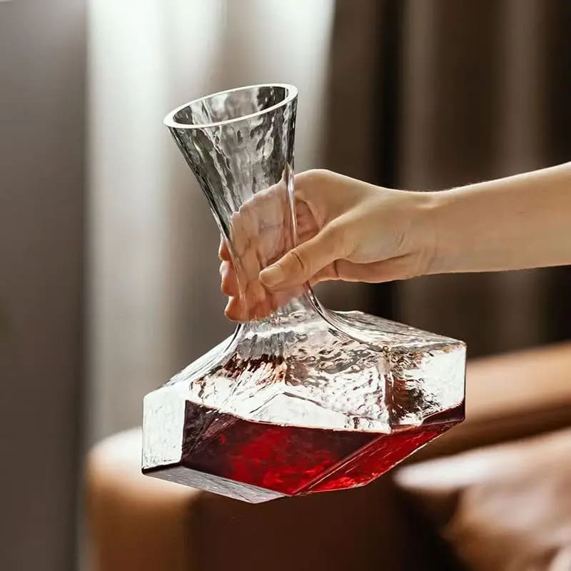 Decanter de Vidro Irregular Moderno para Vinho e Whisky - 1400ml Casa Elège