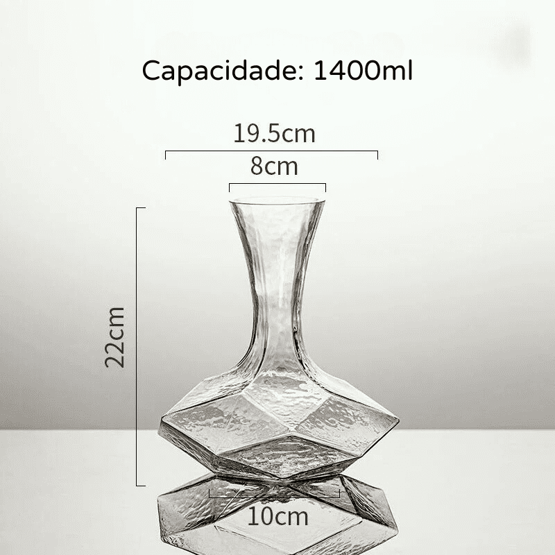 Decanter de Vidro Irregular Moderno para Vinho e Whisky - Casa Elège