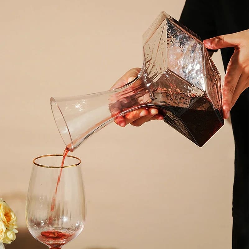 Decanter de Vidro Irregular Moderno para Vinho e Whisky - Casa Elège