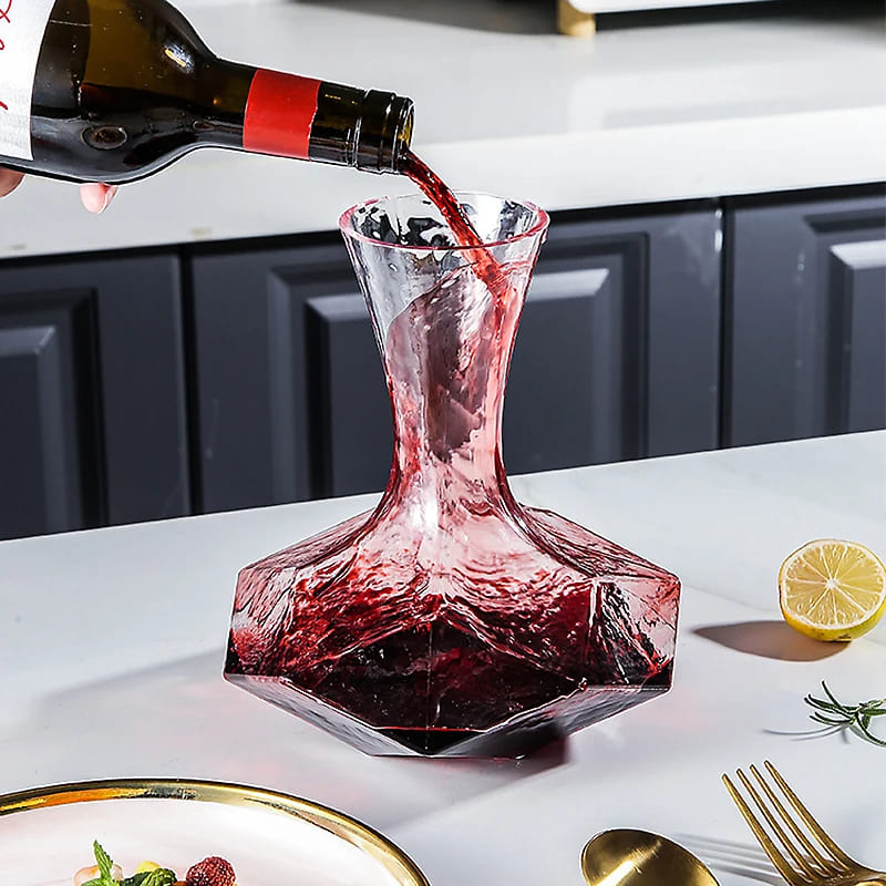 Decanter de Vidro Irregular Moderno para Vinho e Whisky - Casa Elège