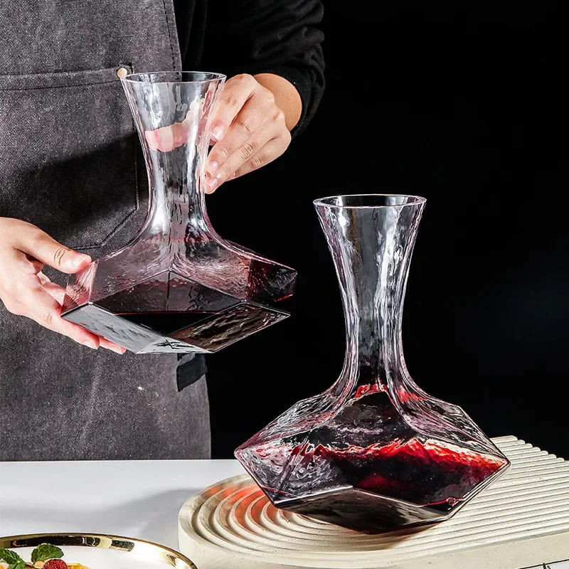 Decanter de Vidro Irregular Moderno para Vinho e Whisky - Casa Elège