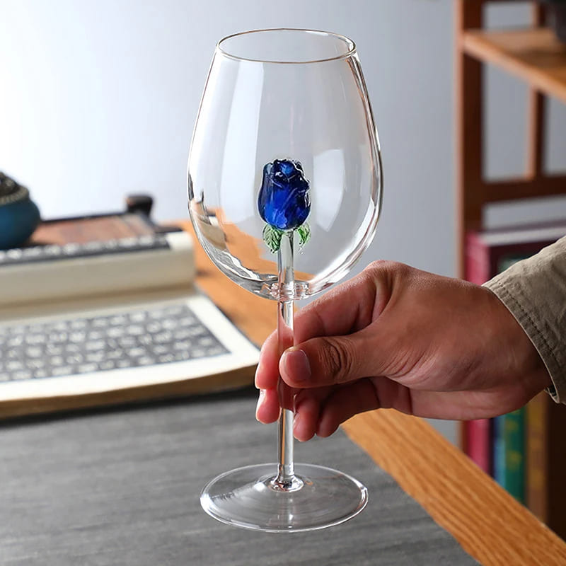 Decanter de Vidro Pirâmide para Vinho e Whisky 750ml - Taça Vinho Rosa Azul 550ml Casa Elège