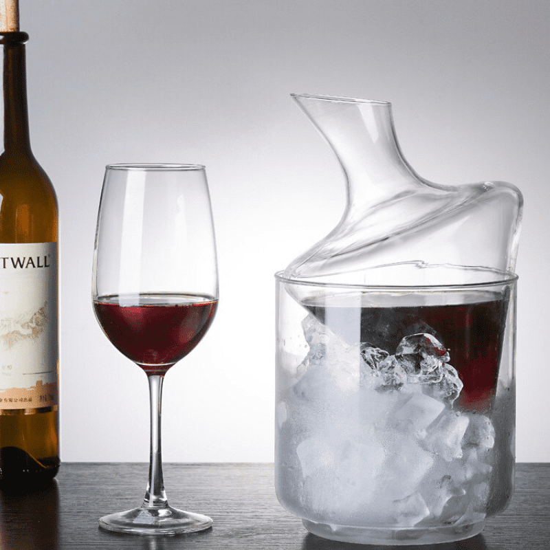 Decanter De Vidro Com Balde De Gelo Integrado Artesanal - Casa Elège