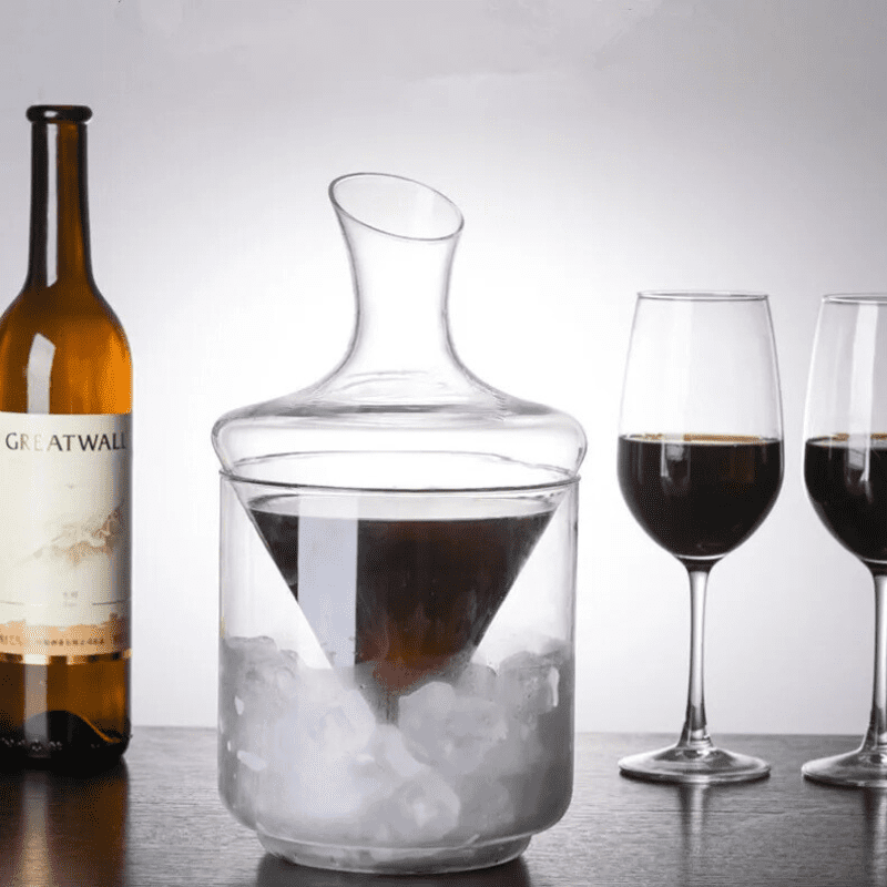 Decanter De Vidro Com Balde De Gelo Integrado Artesanal - Casa Elège