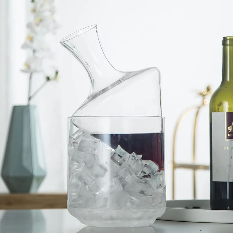 Decanter De Vidro Com Balde De Gelo Integrado Artesanal - Casa Elège