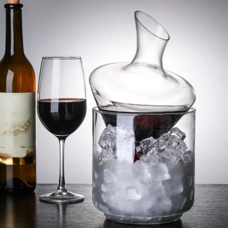 Decanter De Vidro Com Balde De Gelo Integrado Artesanal - Casa Elège