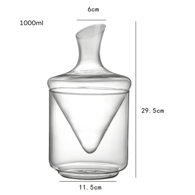 Decanter De Vidro Com Balde De Gelo Integrado Artesanal - Casa Elège