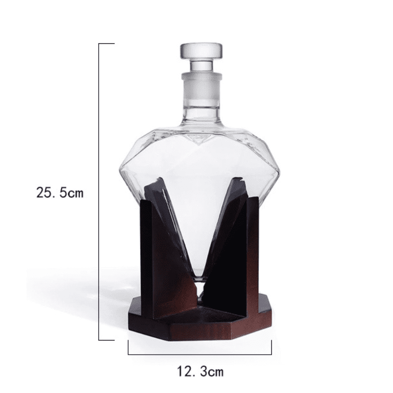 Decanter de Vidro Formato Diamante para Vinho e Whisky - Casa Elège