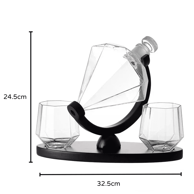 Decanter de Vidro Formato Diamante para Vinho e Whisky - Casa Elège