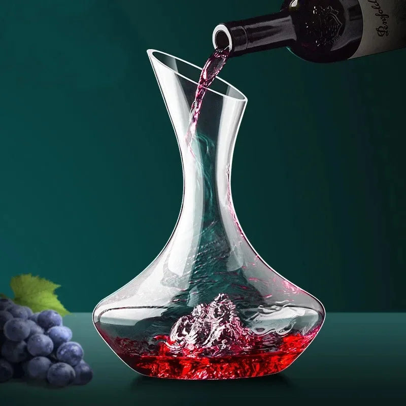 Decanter De Vidro Iceberg Para Vinho E Whisky Elegante - Casa Elège