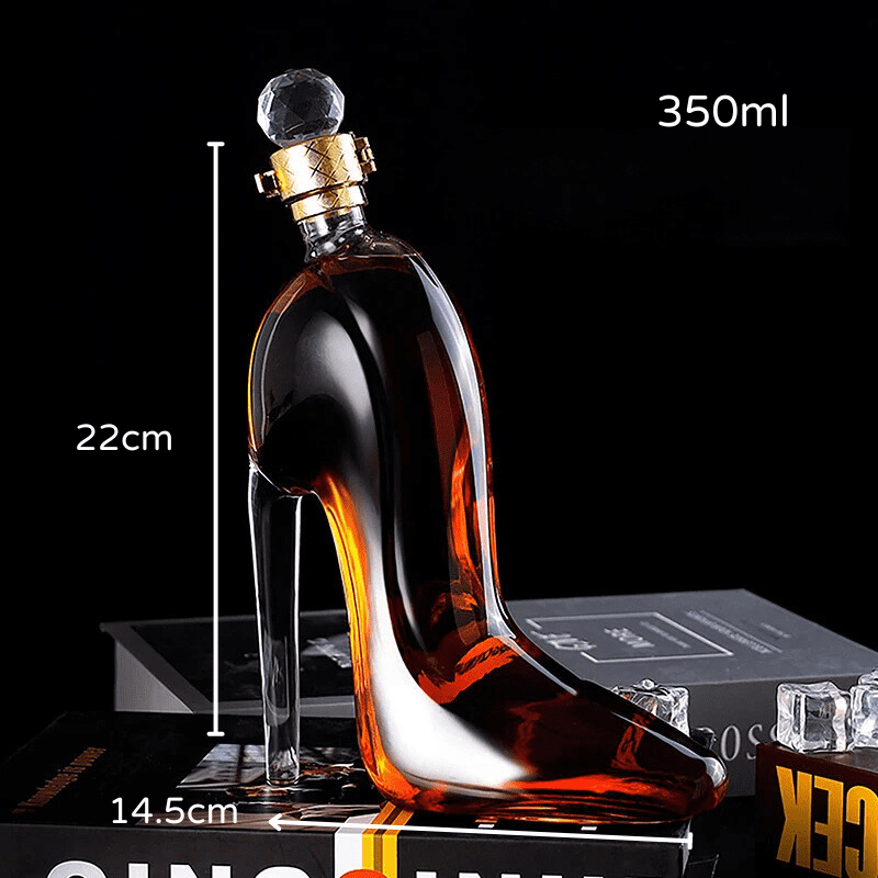 Decanter em Vidro Formato Sapato para Vinho e Whisky - 350ML Casa Elège