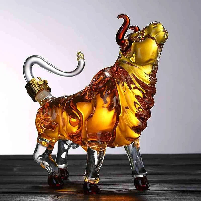 Decanter De Vidro Em Formato De Touro Sofisticado Premium - Casa Elège