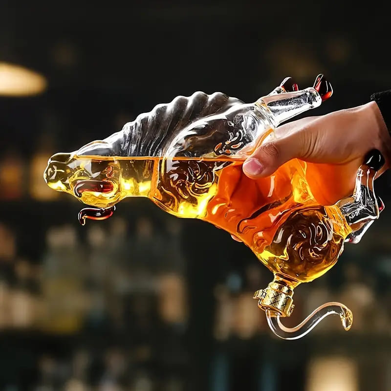 Decanter De Vidro Em Formato De Touro Sofisticado Premium - Casa Elège