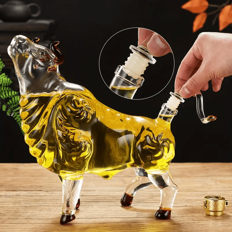 Decanter De Vidro Em Formato De Touro Sofisticado Premium - Casa Elège