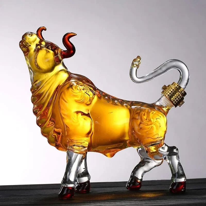 Decanter De Vidro Em Formato De Touro Sofisticado Premium - Casa Elège