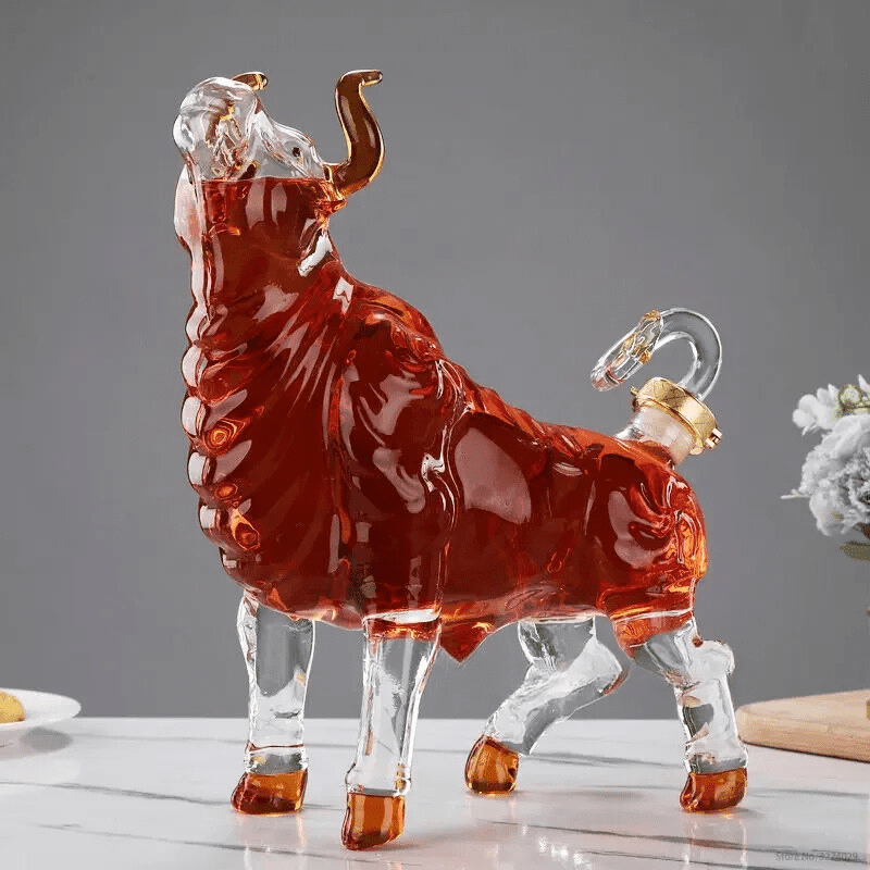 Decanter De Vidro Em Formato De Touro Sofisticado Premium - Casa Elège