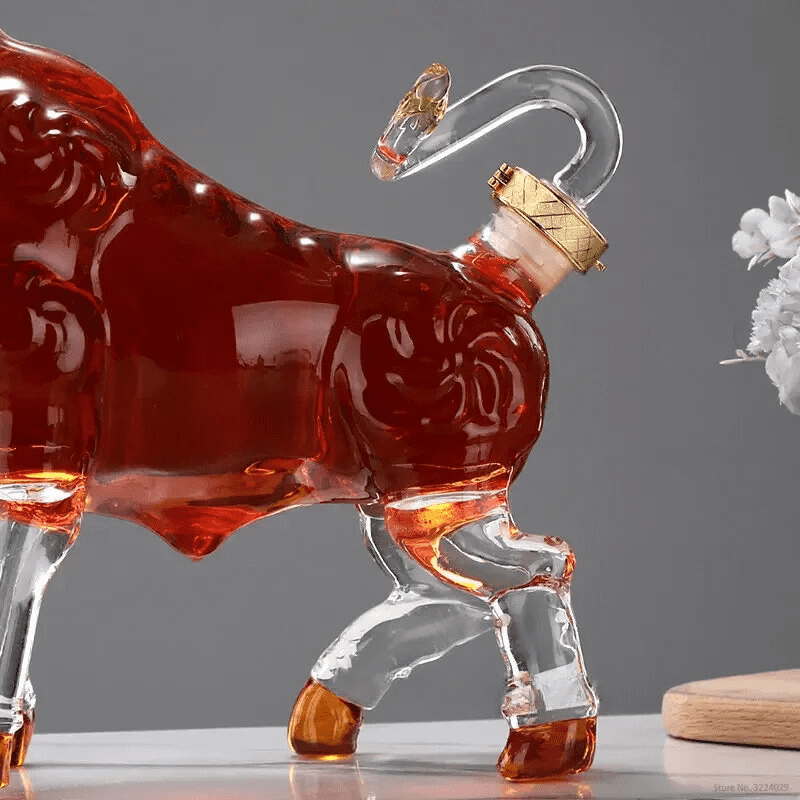 Decanter De Vidro Em Formato De Touro Sofisticado Premium - Casa Elège