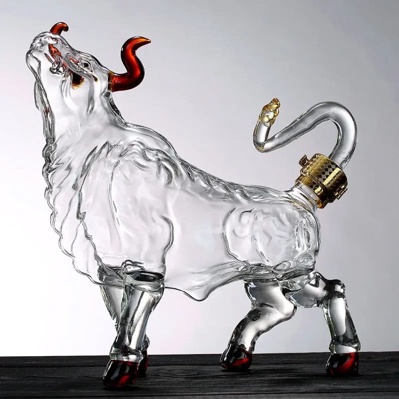 Decanter De Vidro Em Formato De Touro Sofisticado Premium - Casa Elège
