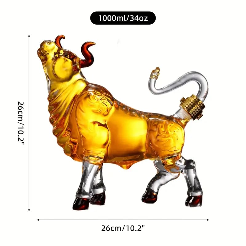 Decanter De Vidro Em Formato De Touro Sofisticado Premium - Casa Elège