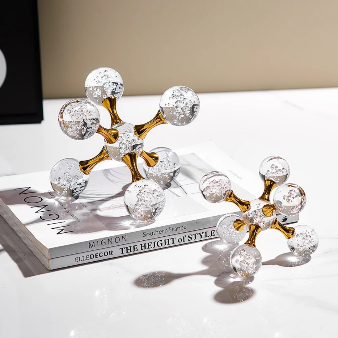 Decoração de Mesa em Cristal com Iluminação Sofisticada - Casa Elège
