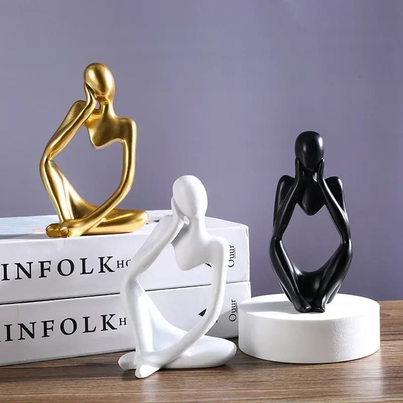 Escultura de Resina Abstrata Minimalista para Mesa Compacta - Casa Elège