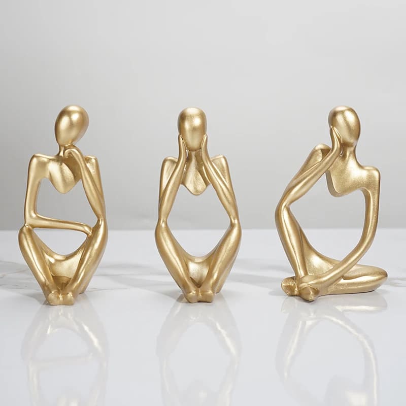 Escultura de Resina Abstrata Minimalista para Mesa Compacta - Casa Elège