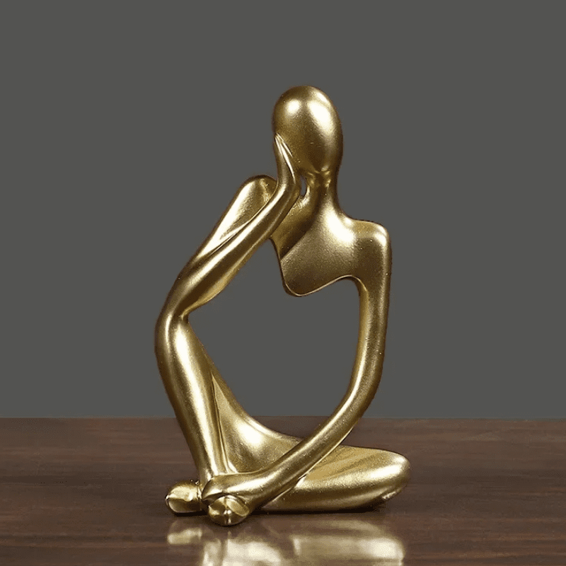 Escultura de Resina Abstrata Minimalista para Mesa Compacta - Dourado Modelo 3 Casa Elège