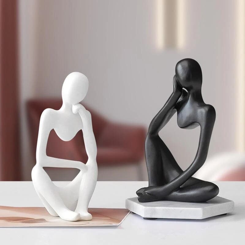 Escultura de Resina Abstrata Minimalista para Mesa Compacta - Casa Elège
