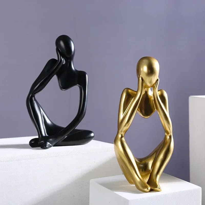 Escultura de Resina Abstrata Minimalista para Mesa Compacta - Casa Elège