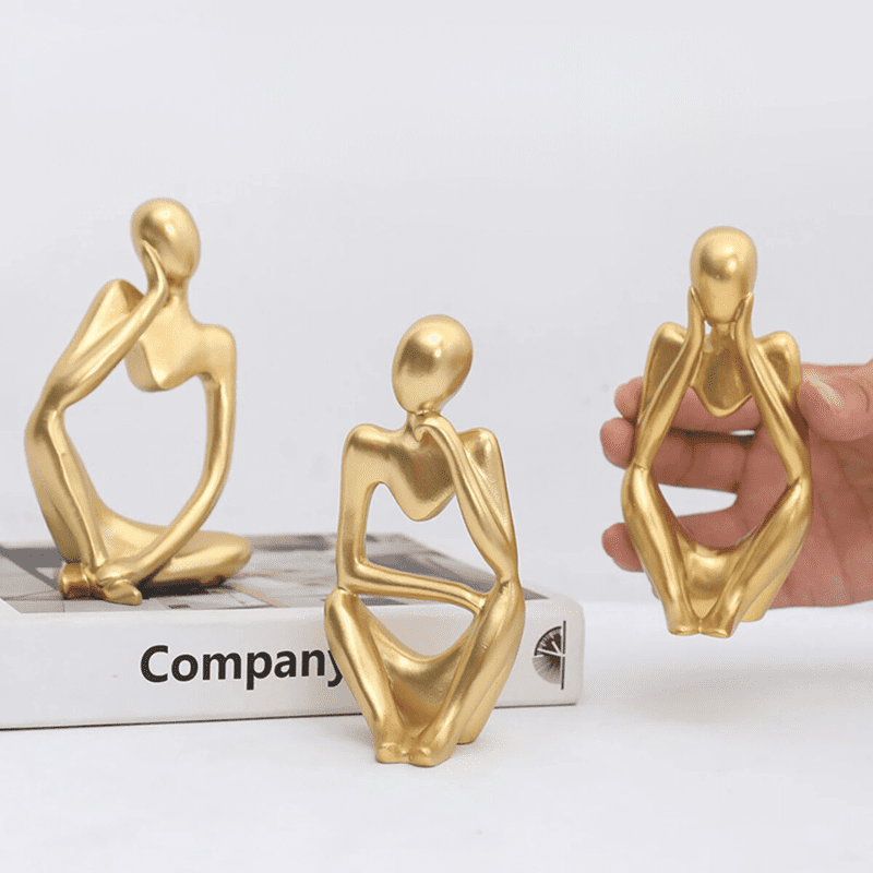Escultura de Resina Abstrata Minimalista para Mesa Compacta - Casa Elège