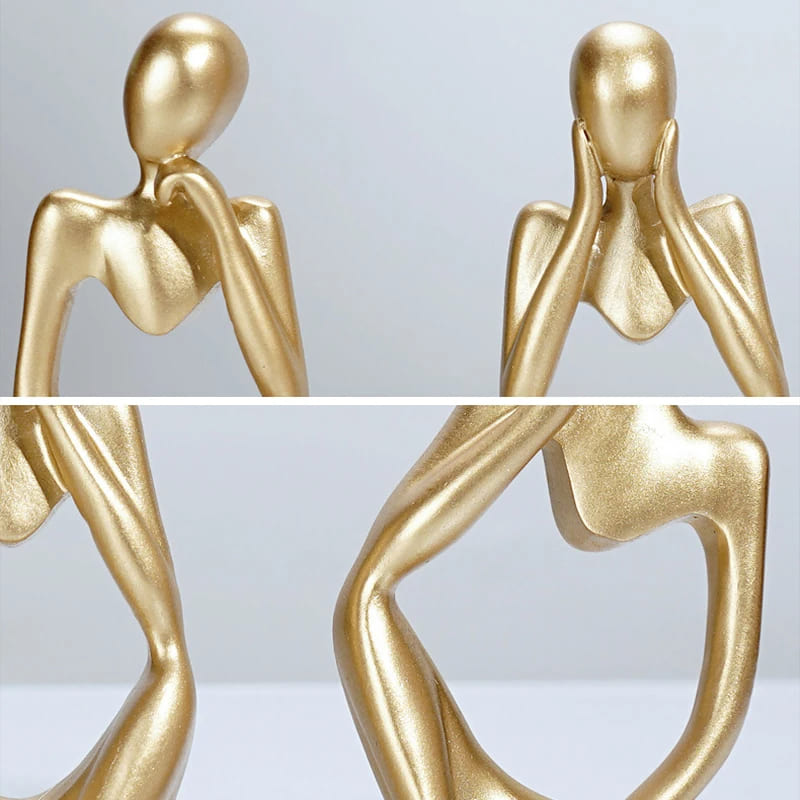 Escultura de Resina Abstrata Minimalista para Mesa Compacta - Casa Elège
