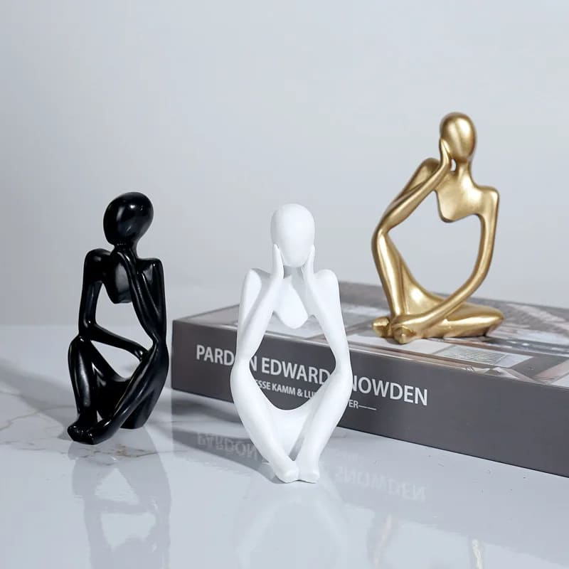 Escultura de Resina Abstrata Minimalista para Mesa Compacta - Casa Elège
