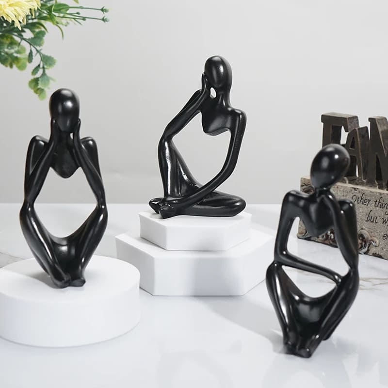 Escultura de Resina Abstrata Minimalista para Mesa Compacta - Casa Elège