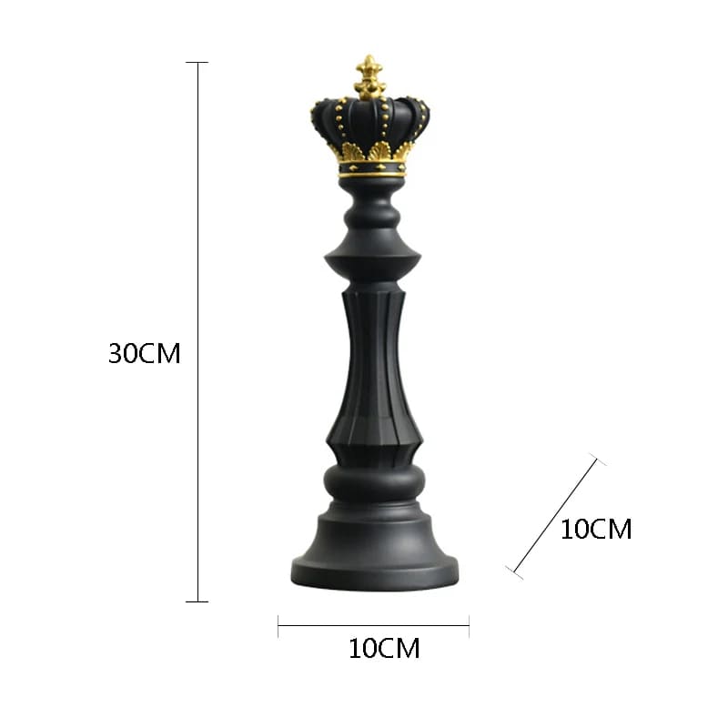 Estátua De Resina Peças De Xadrez Moderna Para Mesa - Rei Preto Casa Elège