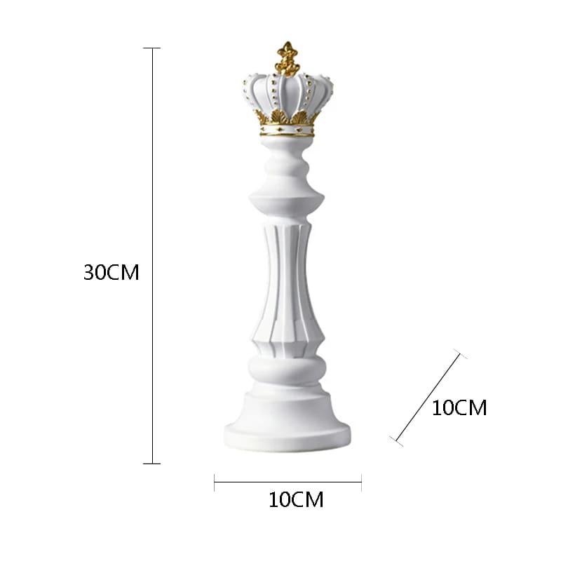 Estátua De Resina Peças De Xadrez Moderna Para Mesa - Rei Branco Casa Elège