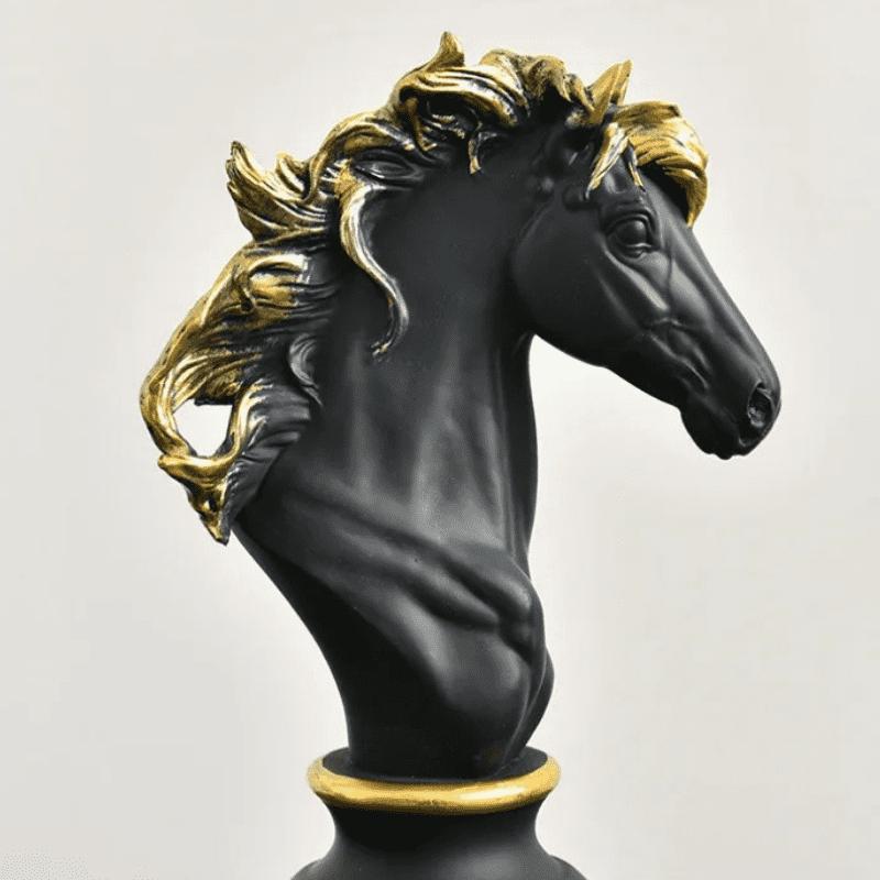 Estátua De Resina Peças De Xadrez Moderna Para Mesa - Casa Elège