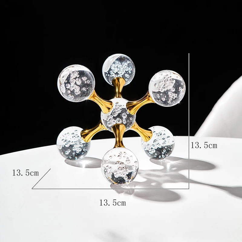 Ornamento de Mesa em Cristal Design Molecular Moderno - Grande Casa Elège