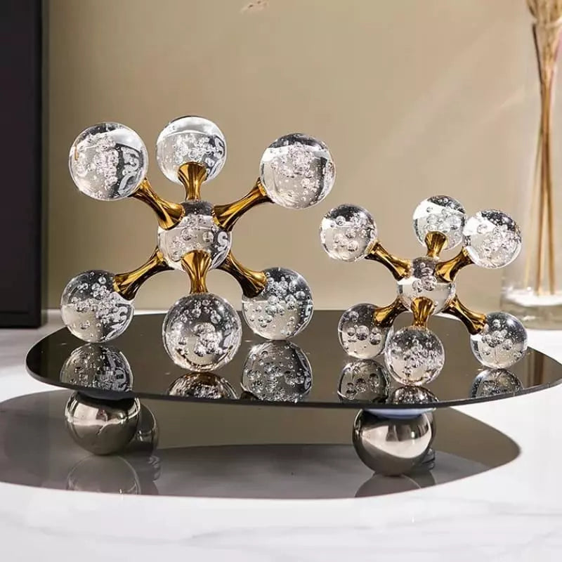 Ornamento de Mesa em Cristal Design Molecular Moderno - Casa Elège