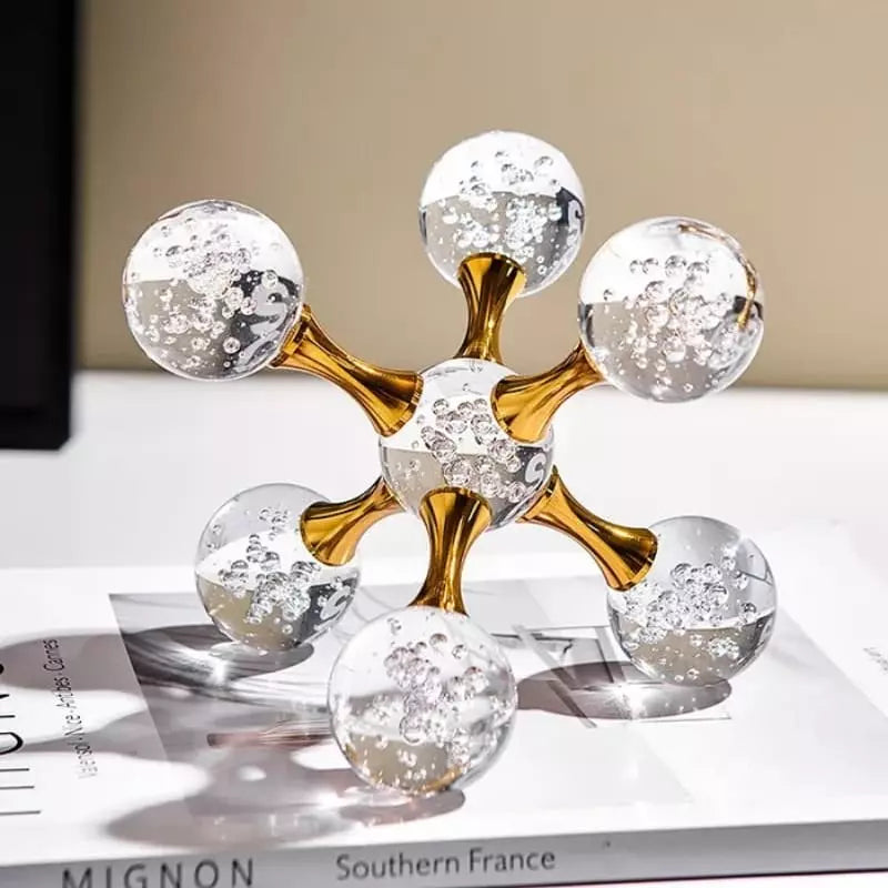 Ornamento de Mesa em Cristal Design Molecular Moderno - Casa Elège