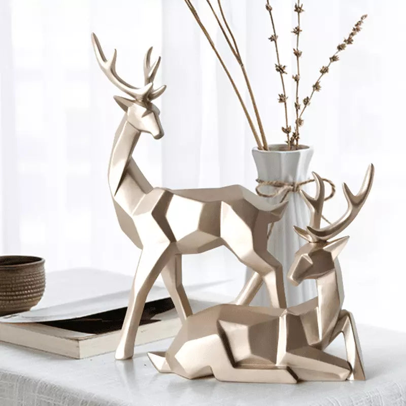 Decoração De Mesa Em Resina Estátuas de 2 Cervos - Casa Elège
