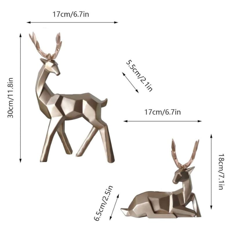 Decoração De Mesa Em Resina Estátuas de 2 Cervos - Casa Elège
