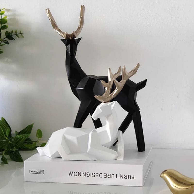 Decoração De Mesa Em Resina Estátuas de 2 Cervos - Casa Elège